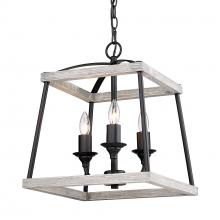  3184-3P NB-GH - Teagan 3-Light Pendant in Natural Black with Gray Harbor Accents